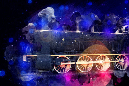 old steam locomotive engine retro vintage