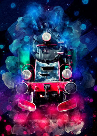 old steam locomotive engine retro vintageの写真素材