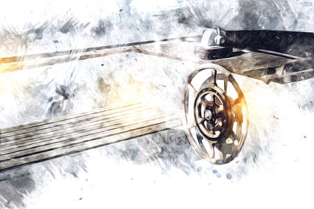 Sailing boats stowed at marina art illustration vintage retroの写真素材