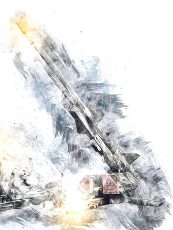 battlefield cannon military art illustration drawing sketch