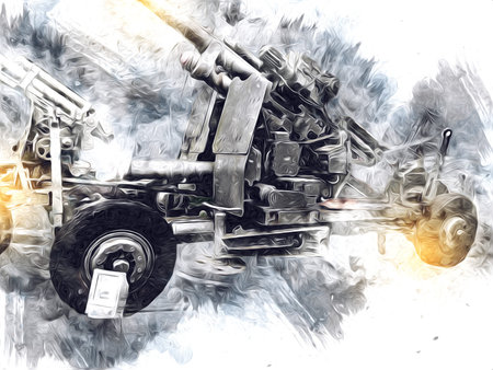 battlefield cannon military art illustration drawing sketch