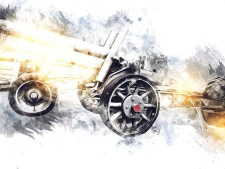 battlefield cannon military art illustration drawing sketch