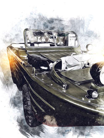 Armored vehicle technical military truck art illustration isolated sketchの写真素材