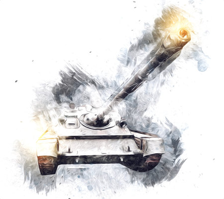 vintage the tank isolated drawing sketch art illustration