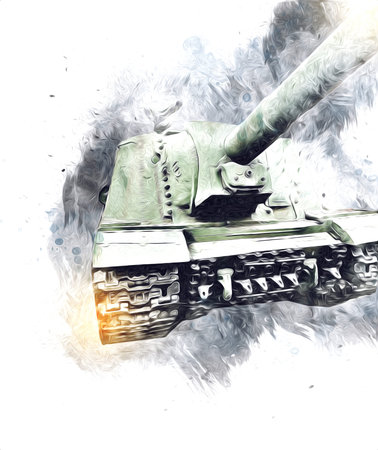 vintage the tank isolated drawing sketch art illustration