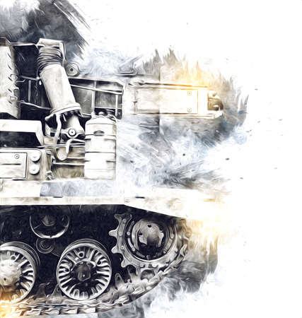 vintage the tank isolated drawing sketch art illustrationの写真素材