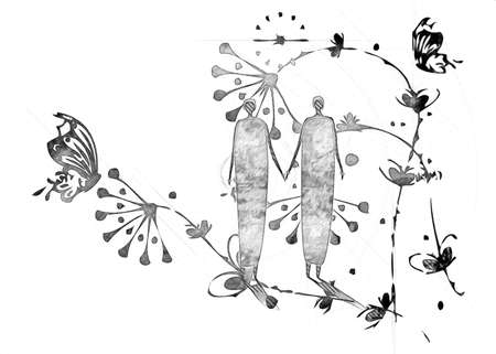 african ethnic retro vintage illustrationの写真素材