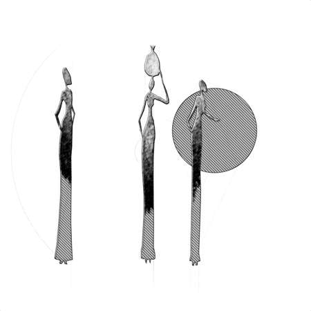 african ethnic retro vintage illustrationの写真素材