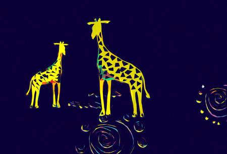 african ethnic retro vintage illustrationの写真素材