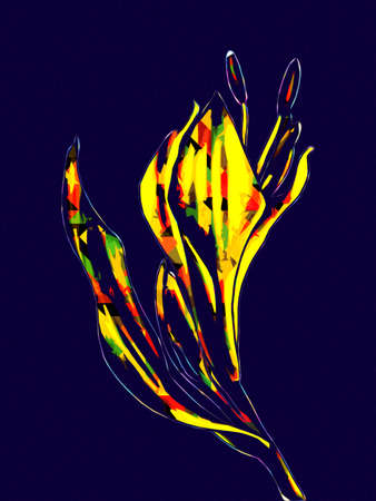 Vintage background with art illustration flower paintingの写真素材