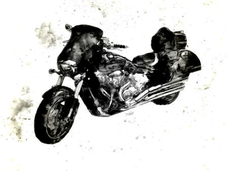 Motor cycle llustration color isolated art vintage retroの写真素材