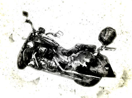 Motor cycle llustration color isolated art vintage retroの写真素材