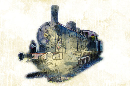 old steam locomotive engine retro vintage
