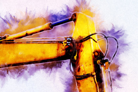 Excavator illustration color isolated art work
