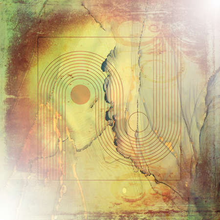 Abstract poster, contemporary minimalist backgrounds modern boho style. Mid century wall decor, art printの写真素材