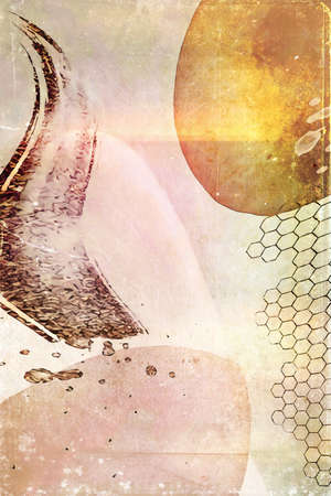Abstract poster, contemporary minimalist backgrounds modern boho style. Mid century wall decor, art printの写真素材
