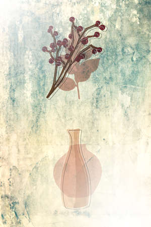 Abstract poster, contemporary minimalist backgrounds modern boho style. Mid century wall decor, art printの写真素材