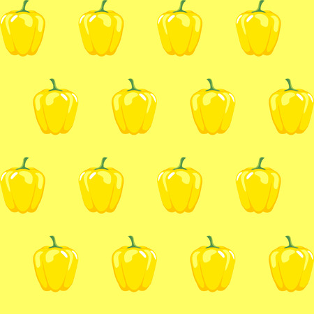 yellow bell pepper stock vector pattern on yellow background for wallpaper, pattern, web, blog, surface, textures, graphic & printingのイラスト素材