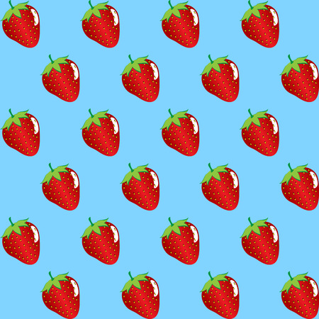 Strawberry fruit contour abstract pattern.のイラスト素材
