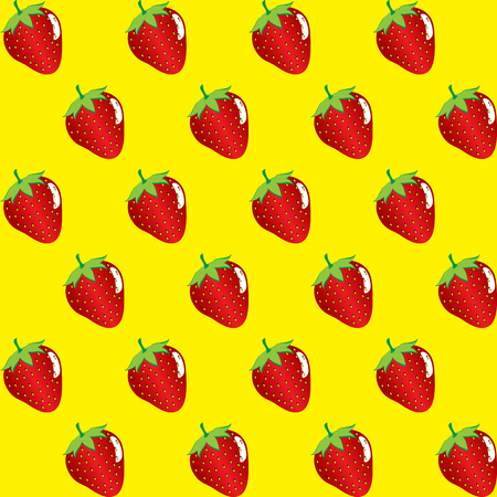 Strawberry fruit contour abstract pattern.のイラスト素材