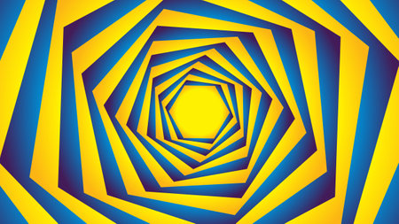 Geometric blue & yellow hexagon background, can be used for wallpaper, pattern, web, blog, surface, textures, graphic & printing.のイラスト素材
