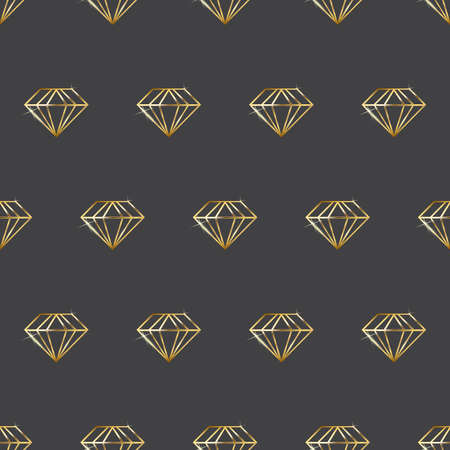 Seamless golden lined diamond pattern on grey background for wallpaper, pattern, web, blog, surface, textures, garments, graphic & printing.のイラスト素材