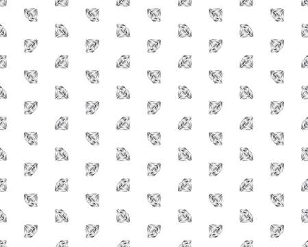 Seamless silver color diamond on white background for wallpaper, pattern, web, blog, surface, textures, garments, graphic & printing.のイラスト素材