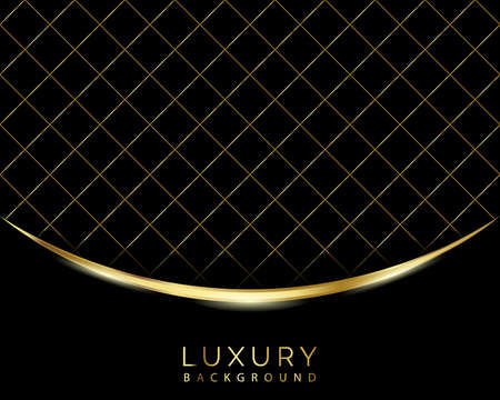 Abstract modern luxury background vector dark layer shadow with golden stripped background can be used for wallpaper, pattern, web, blog, surface, textures, graphic, card, banner & printing.のイラスト素材
