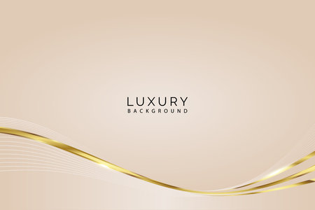 Luxurious golden waved strips background can be used for greetings, cards, invitation, wallpaper, web, blog, graphic & printing.のイラスト素材