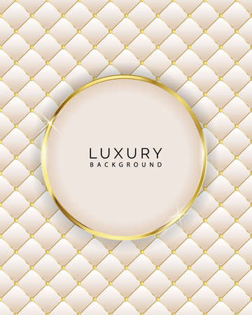 Light diamond shape upholstery luxury background with golden circle can be used for greetings, cards, invitation, wallpaper, web, blog, graphic & printing.のイラスト素材