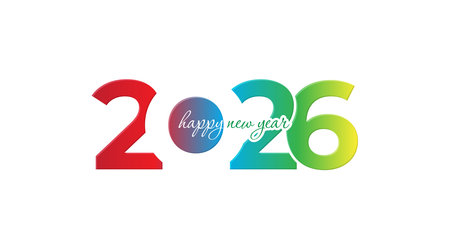 Happy New Year 2016 Text Design Vector Illustration on White Background.