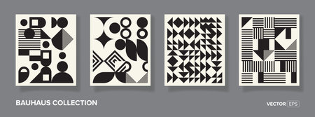 Set of abstract geometric pattern for covers, banners, posters, flyers. Vector illustration