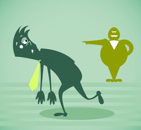 The chief dismisses the employee. Vector illustration isolated on a backgroundのイラスト素材