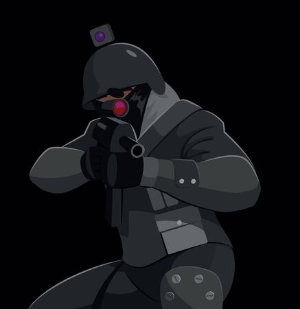 Special forces armed with gun, pistol, rifle.のイラスト素材