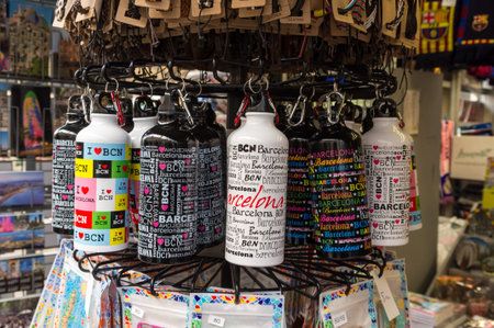 souvenir stall in the ramblas barcelona
