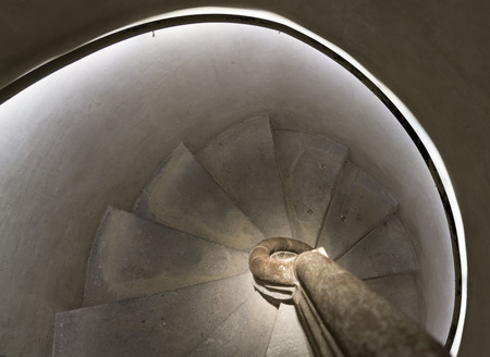 stone spiral staircase inside a Gothic churchのeditorial素材
