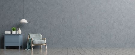 Loft style house with armchair and accessories in the room. 3d renderingの写真素材