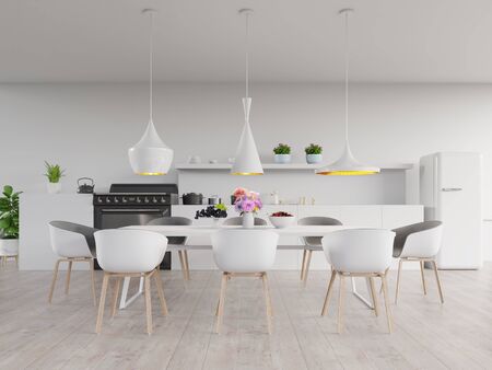 kitchen interior concept.3d renderの写真素材