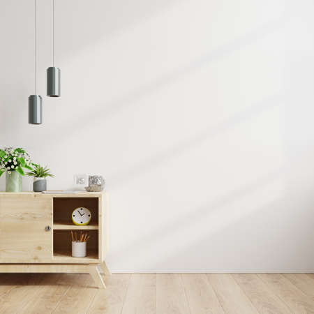 Mock up wall on cabinet in interior.3d renderingの写真素材