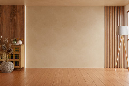 Empty living room Minimalist Style,Modern Scandinavian and minimalist living room interior- 3D renderingの写真素材