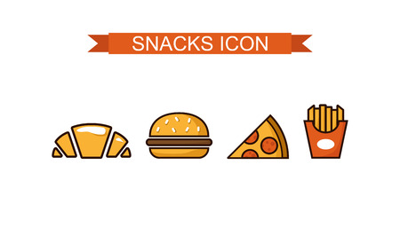 Fast food, food web icon set, vector, new icon collection, menu vector illustrationのイラスト素材