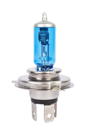 Halogen bulb for a car on a white background. car lamp. Isolate.Spare parts catalog.の写真素材