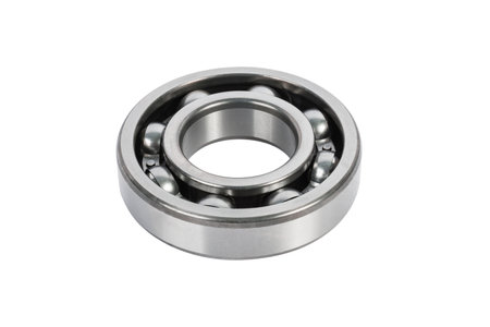 Ball Bearings isolated on white background.の写真素材