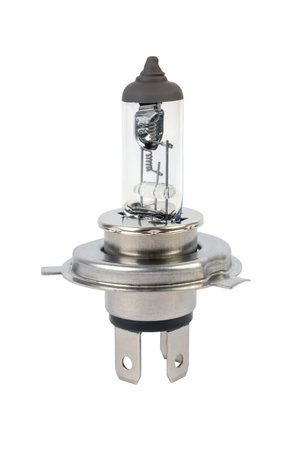Halogen bulb for a car on a white background. car lamp. isolate. Spare parts catalog.の写真素材