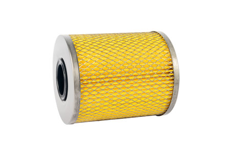 Fuel filter on a white background. Spare parts for car. Isolateの写真素材