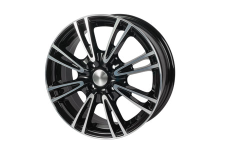 Cast wheel disc isolated on a white background. black car disc.の写真素材