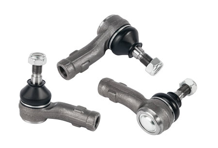 Set Tie rod end, tie rod end isolated on white background. auto parts. Spare parts for car. different angles.の写真素材