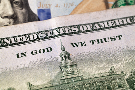 Extreme close-up of one hundred bill. macro. american paper money. Focus on a $100 bill. US banknotes close-up. Business economy and the USA dollar.の写真素材