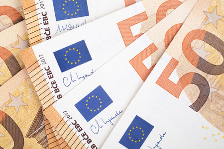 Euro banknotes (EUR) - legal tender of the European Unionの写真素材