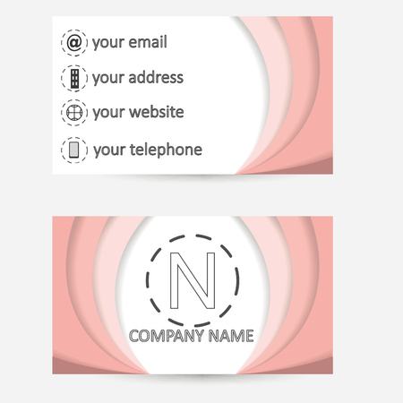 Business card vector background. pink delicate designのイラスト素材